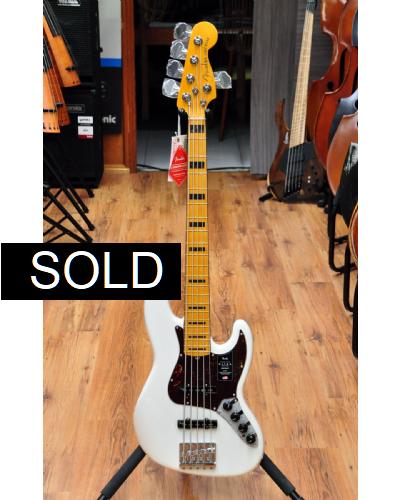 Fender American Ultra Jazz Bass V Maple Arctic White